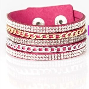 Fashion Fanatic Pink Urban Bracelet Fashion Paparazzi Pink and Gold Chain Jewels